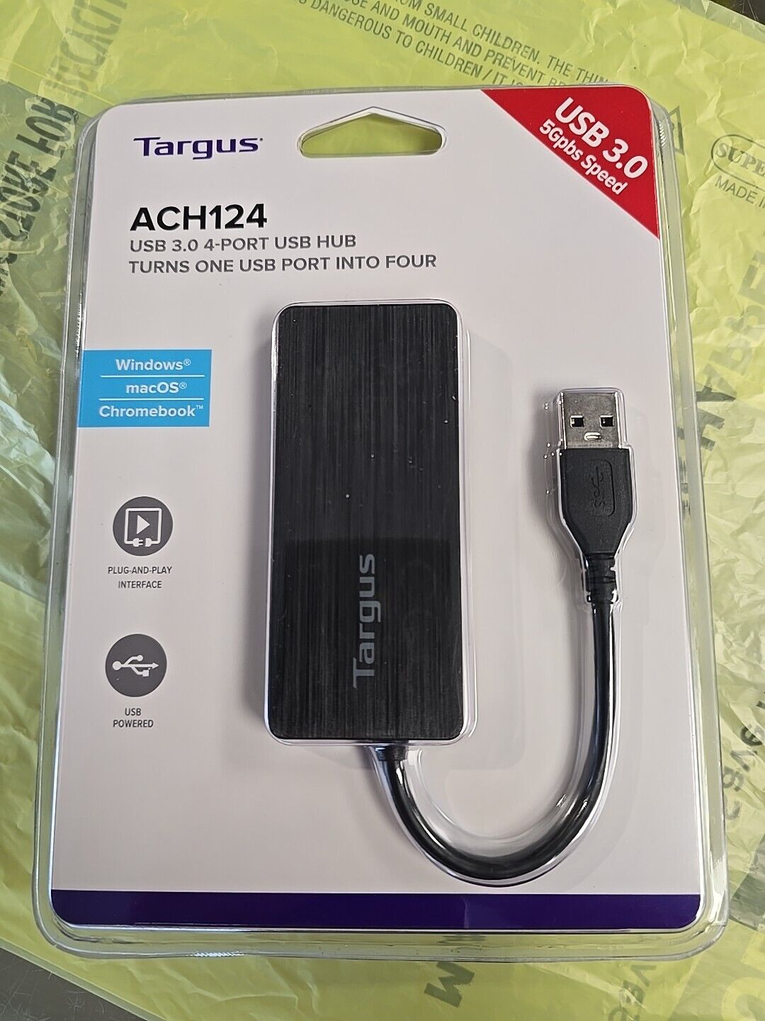 Targus 4 Port USB Hub USB 3.0 5Gbps