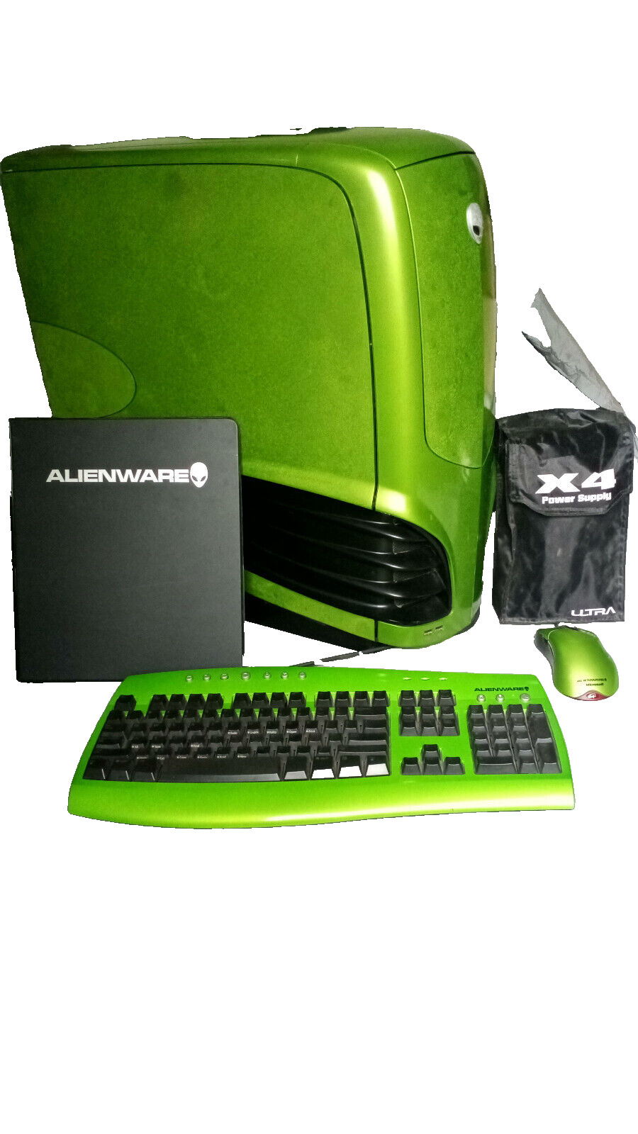 Pre Dell Alienware Area 51 Rare Cyborg Green. Mouse and Keyboard. Working.
