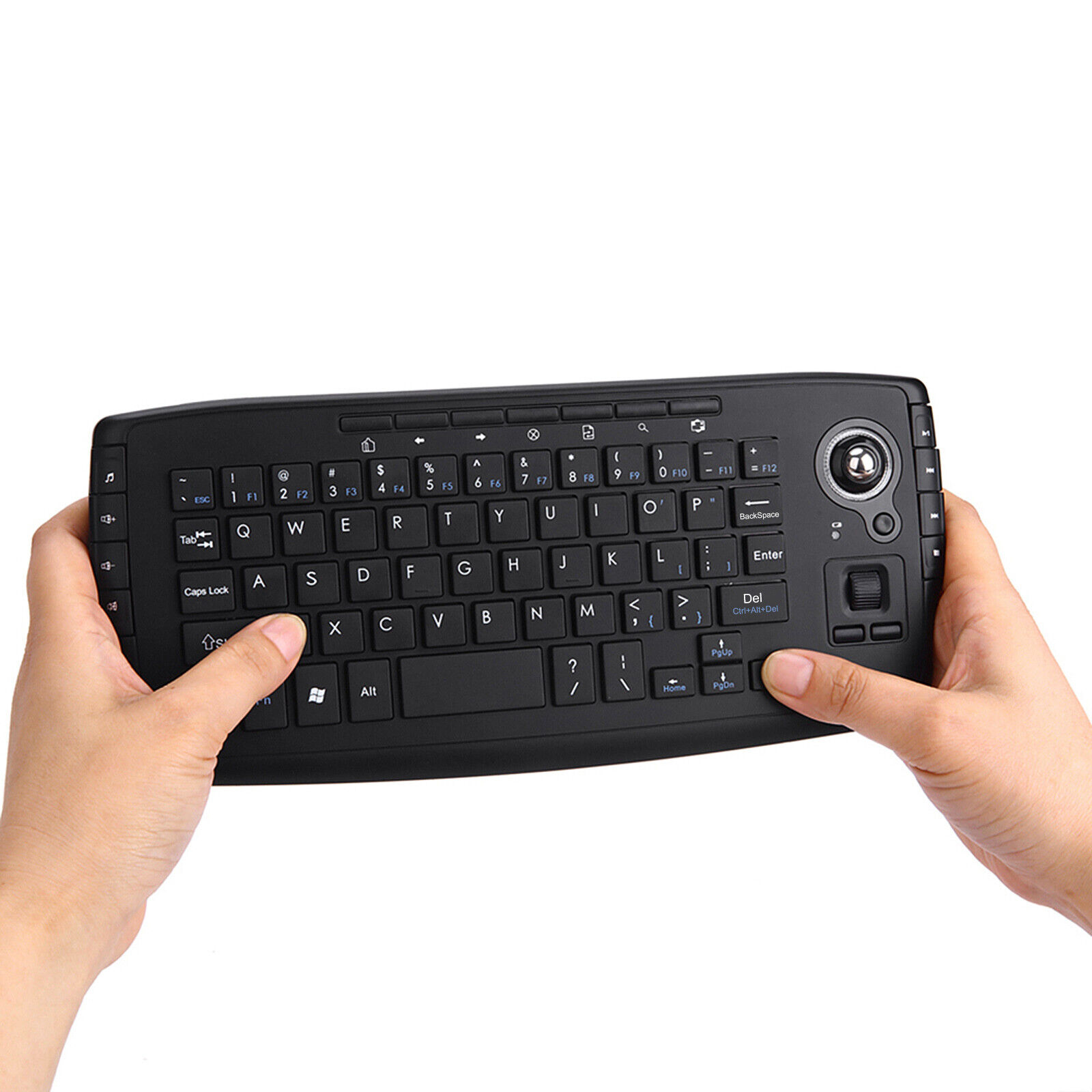 2.4GHz  USB Mini QWERTY Keyboard With Trackball  Scroll Wheel I8E0