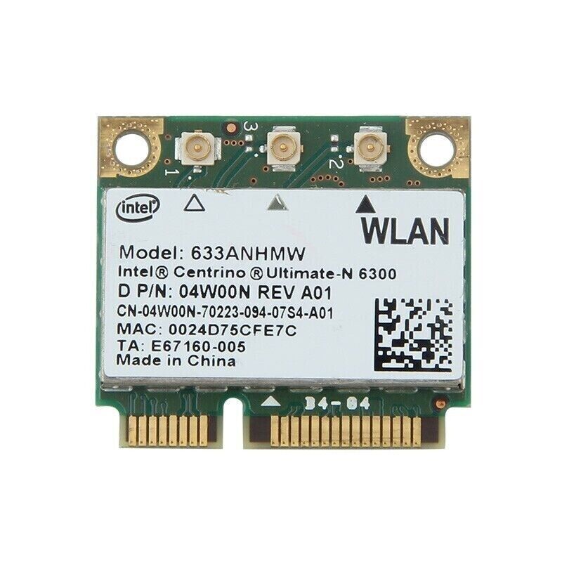 50pcs Intel Centrino Ultimate-N 6300 633ANHMW Wireless Half Mini PCI-E WiFi Card