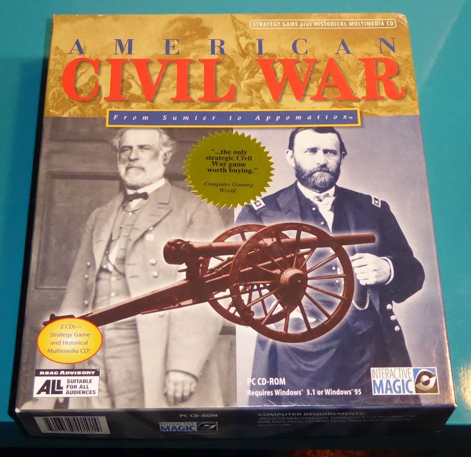 American Civil War from Sumter to Appomattox Vintage PC Game 1996 Win 95 Win 3.1
