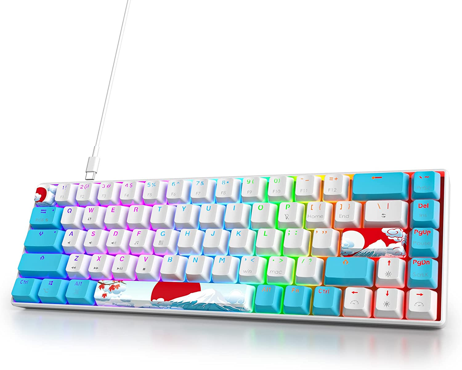 Owpkeenthy Wired 65% Mechanical Gaming Keyboard with Blue Switch 60% Ultra Compa