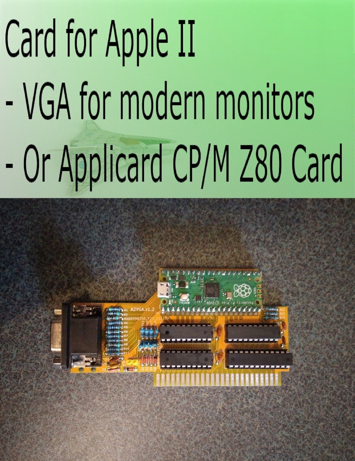 Apple II V2 ANALOG VGA & Z80 PCPI Applicard Softcard PicoPal IIe Ralle version