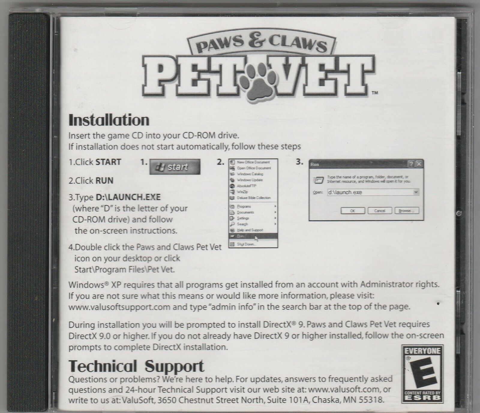 Paws & Claws Pet Vet by ValuSoft for Win XP ~ 2006 ~ CD-ROM