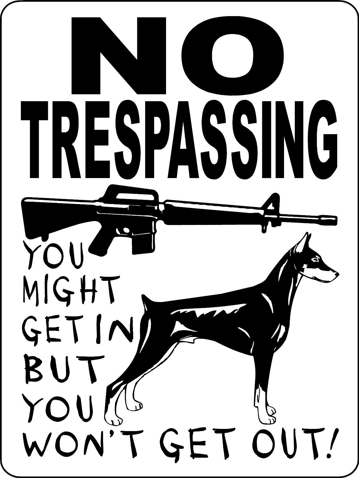 DOBERMAN PINSCHER  DOG SIGN GUARD  VINYL  Decal WARNING  NO TRESPASSING  3388