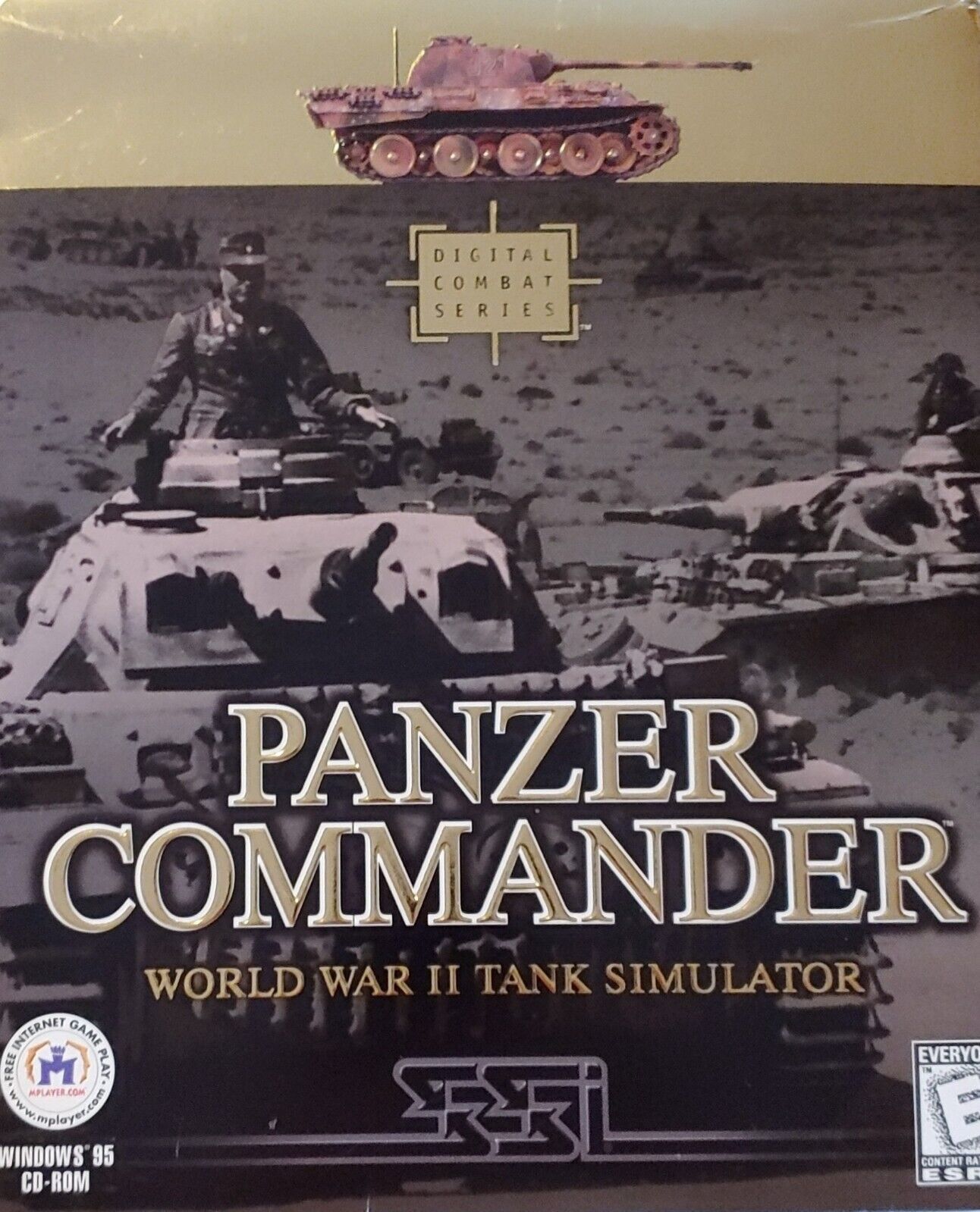 Vintage SSI Panzer Commander WWII PC CD-ROM w/ Outer Box, Manual, Reference Card