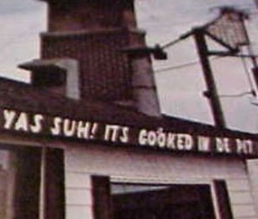 Birmingham Alabama Old Plantation Barbecue Restaurant, Negro stereotype YAS SUH