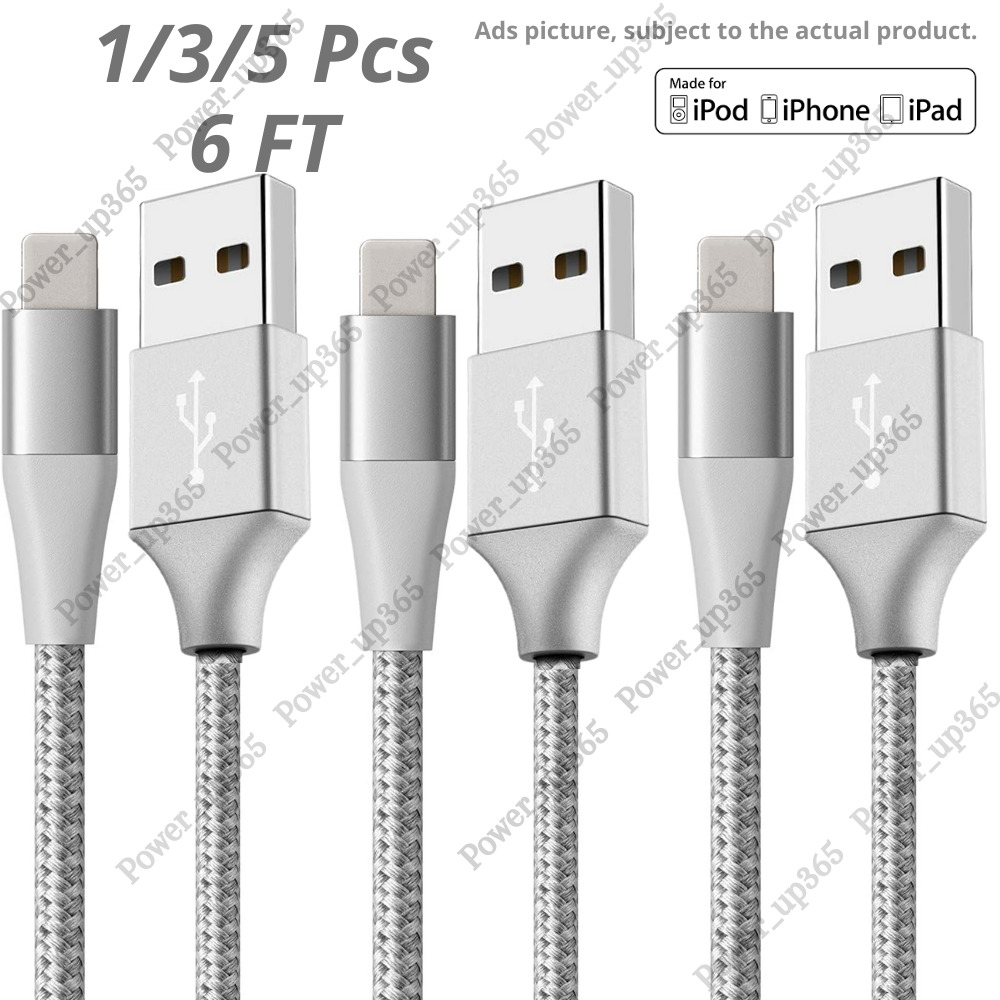 Bulk Lot 6Ft USB Charging Cable For iPhone 14 13 12 X XR 8 7 6 Plus Charger Cord