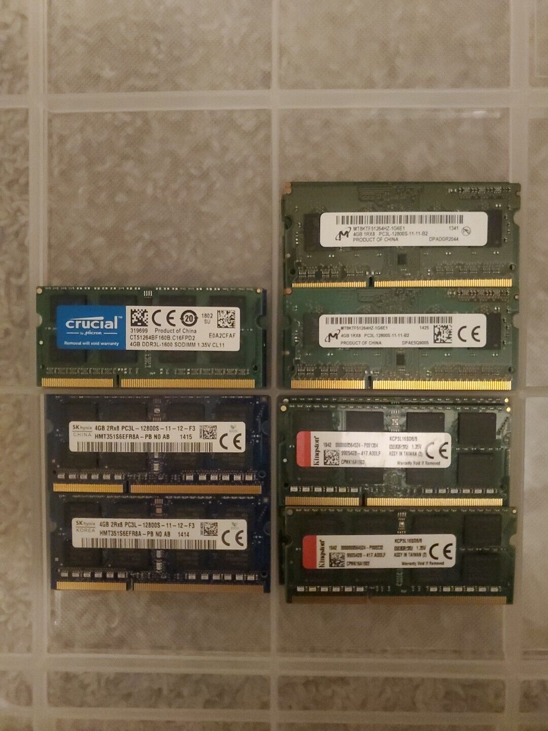 Mixed Lot of 16 x 4GB/8GB RAM Sticks