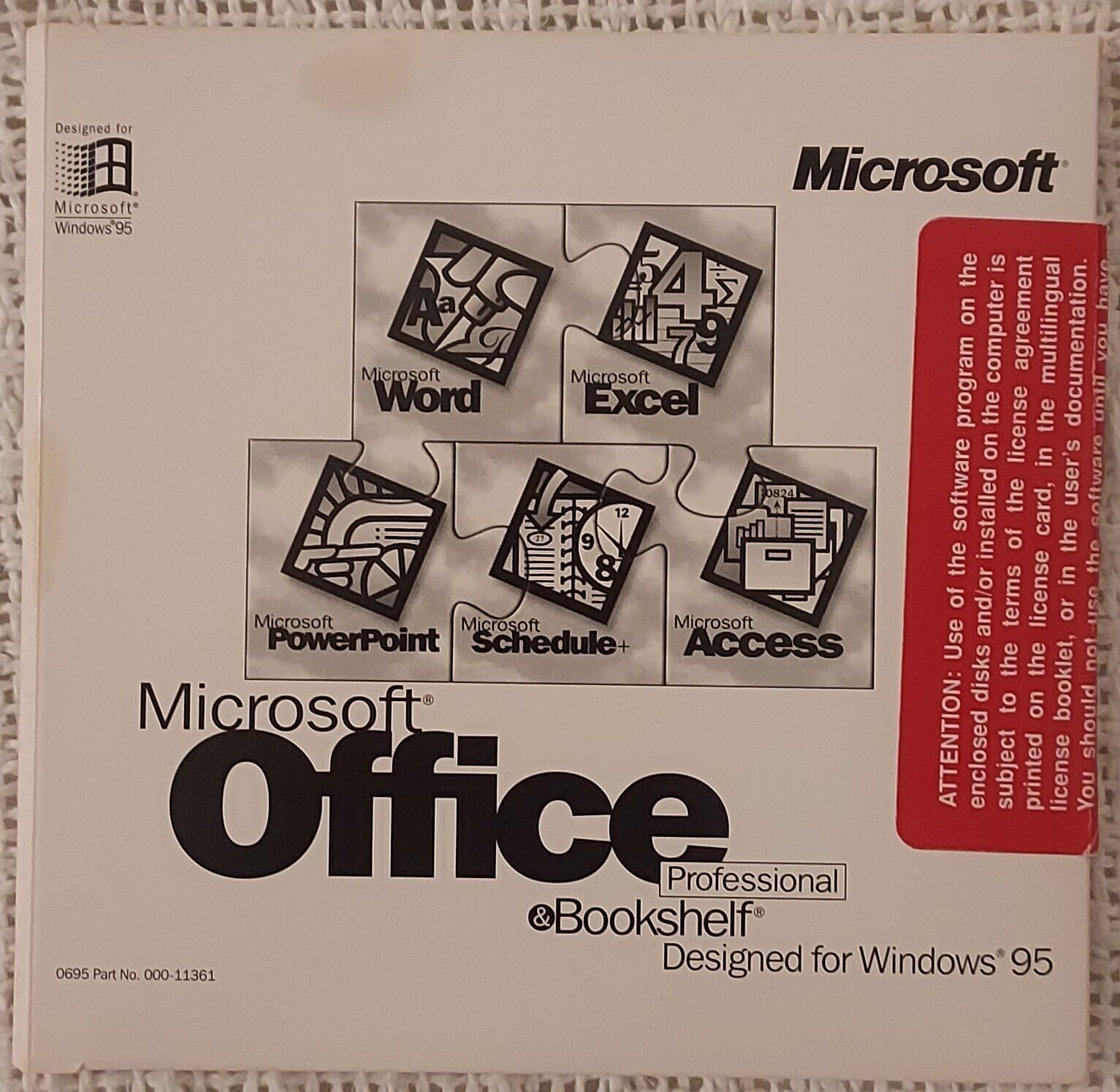 Microsoft Office Professional and Bookshelf for Windows 95 - Vintage, Very Good