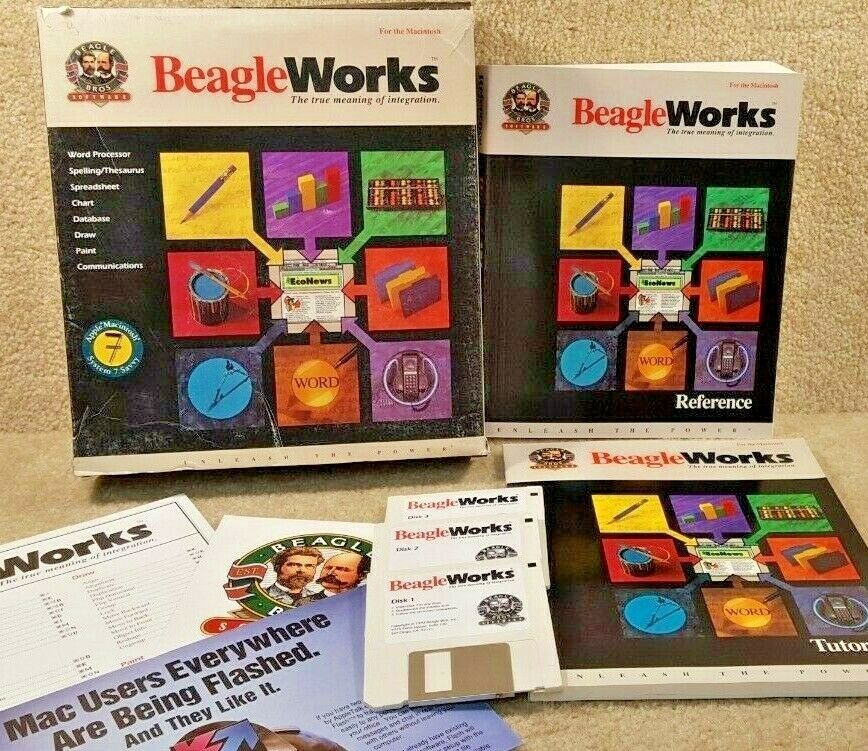 Vintage 1992 Beagle Bros Software Beagle Works For Apple Macintosh Computers