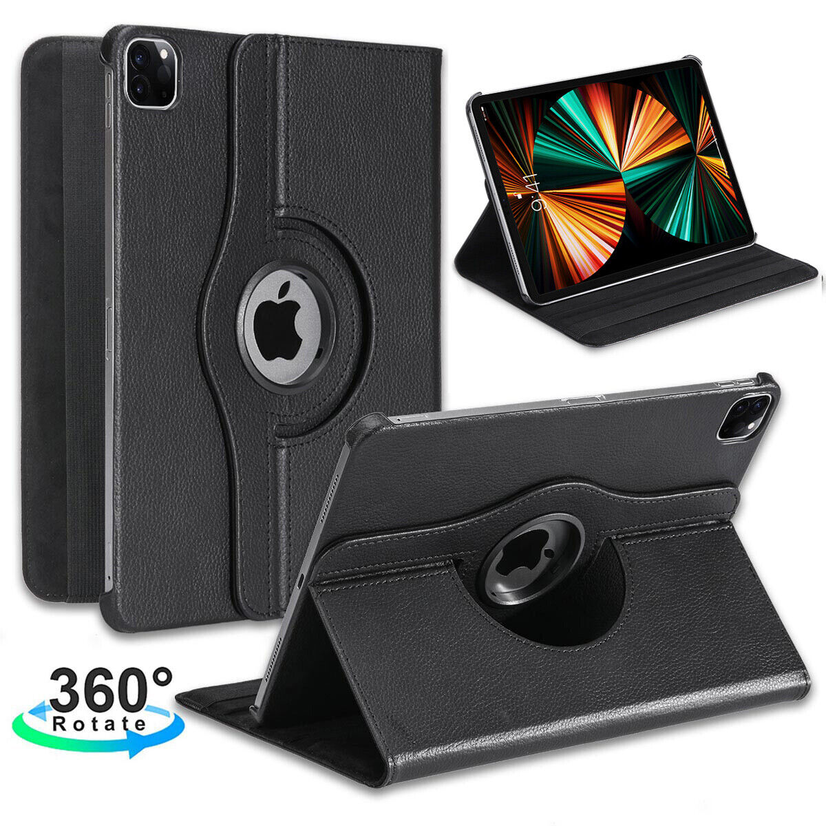 Stylish Rotating PU Leather Smart Case Cover For Apple iPad AIR 1 2 3 10.5