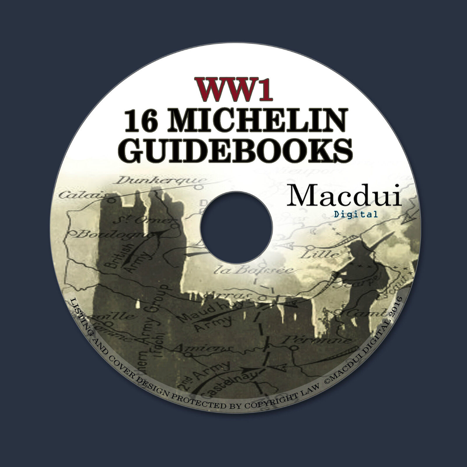 16 Vintage Michelin Guides to the Battlefields WW1 World War 1 PDF e-Book on CD