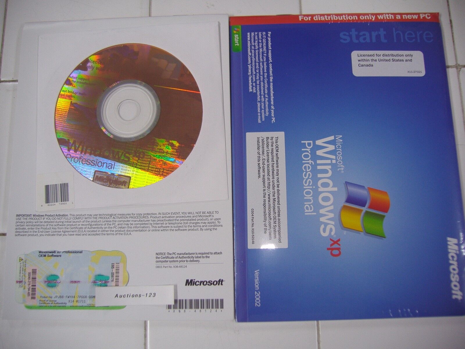 MICROSOFT WINDOWS XP PROFESSIONAL w/SP3 OPERATING SYSTEM MS WIN PRO=NEW SEALED=