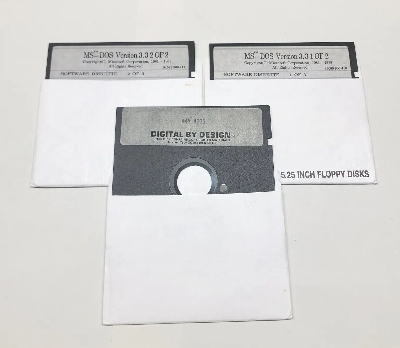 MS-DOS Software Floppy Disk Set x 3 Rare Vintage 