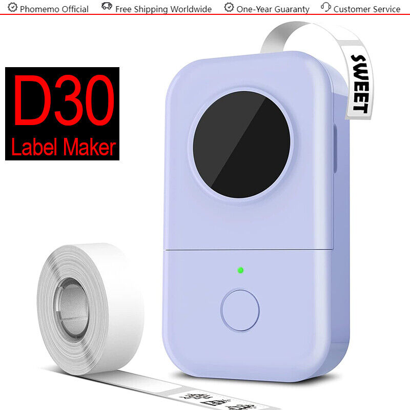 Thermal Smart Mini D30 Bluetooth Label Maker Portable Printer Labeling Machine