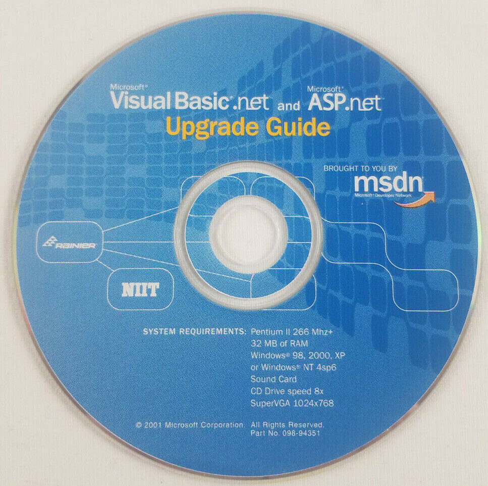 Microsoft Visual Basic and ASP .net Upgrade Guide by MSDN 2001