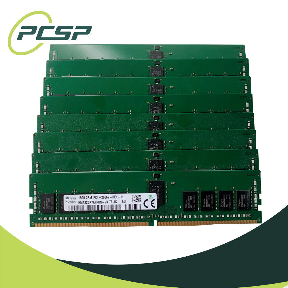 128GB RAM Kit - Hynix (8x16GB) PC4-2666V-R DDR4 2Rx8 RDIMM RAM HMA82GR7AFR8N-VK