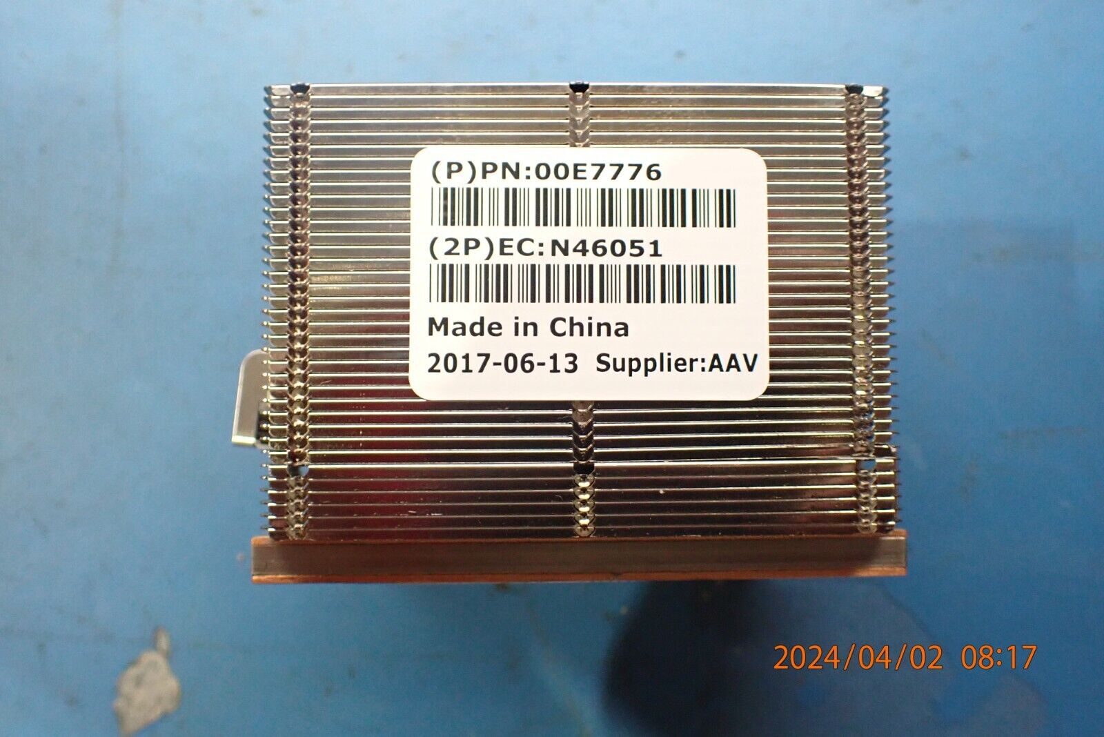 00E7776 IBM 8284-22A Power8 Processor Heatsink
