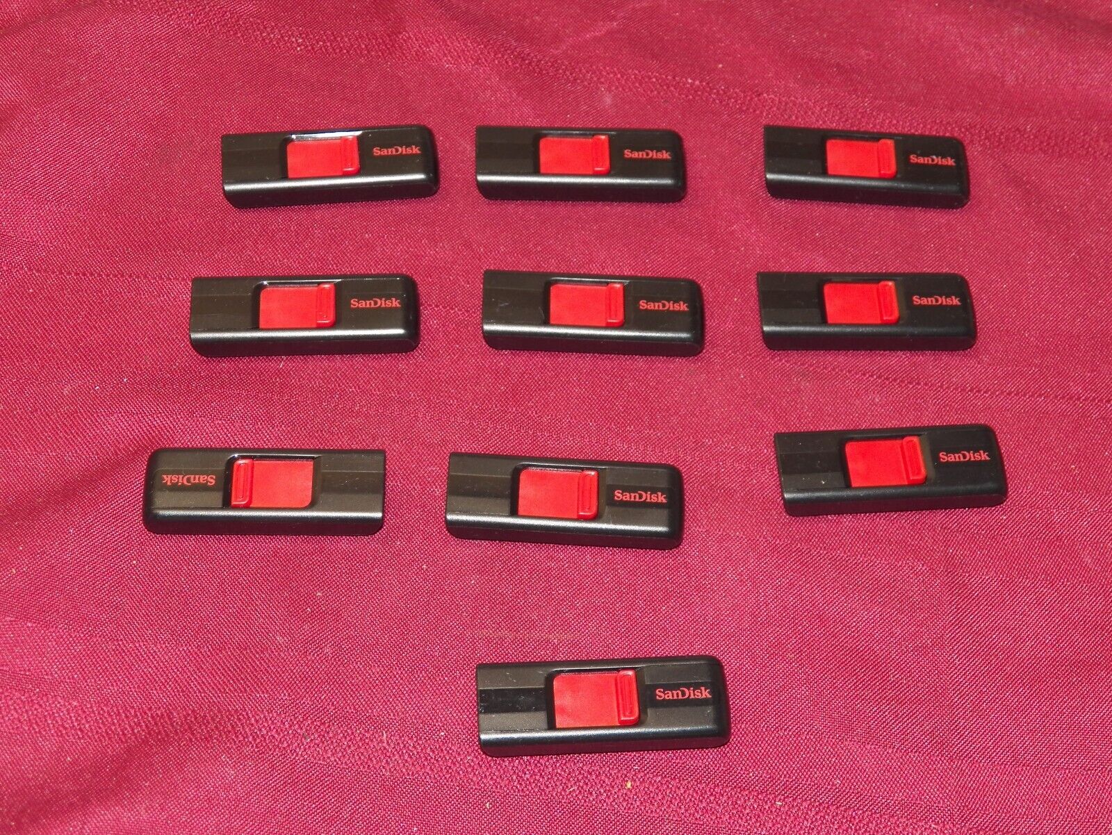 Lot Of 10 Genuine OEM SanDisk Cruzer USB 2.0 8 GB Thumb Drives - SDCZ36-008G