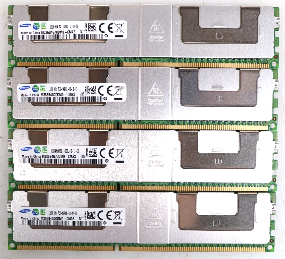 LOT 4x 32GB (128GB) Samsung M386B4G70DM0-CMA3 PC3-14900L ECC DIMM Server Memory