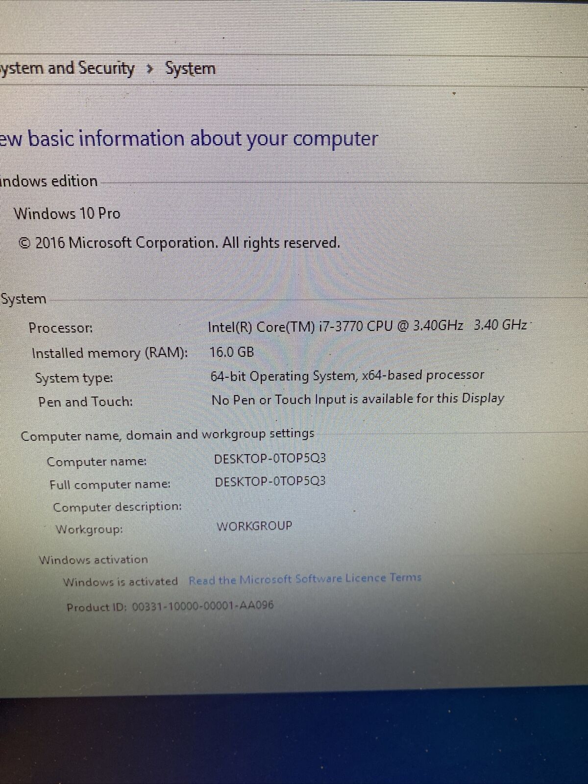 Dell XPS 8500 MT Intel Core i7-3770 3.40GHz 16GB 1 TB HDD Windows 10 PC Desktop