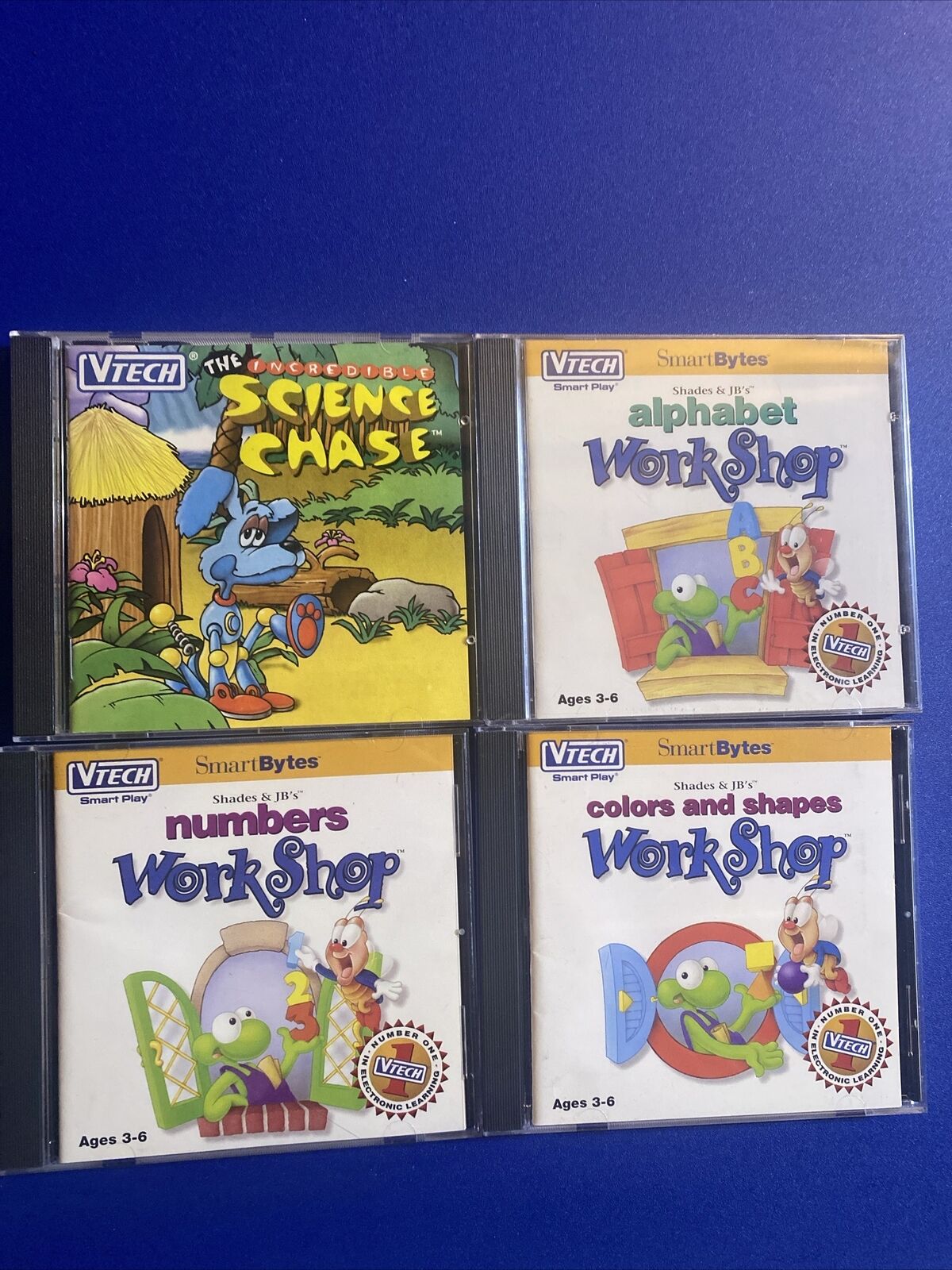 Vtech The Incredible Science Chase CD-Rom & 3 Workshop Learning Pc Games