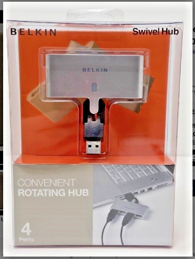 Belkin Certified High Speed Swivel Hub-4 Ports-USB-Mac and Windows Compatible