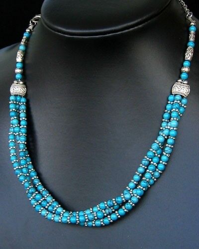 NEW IN TIBET STYLE TIBETAN SILVER TURQUOISE NECKLACE