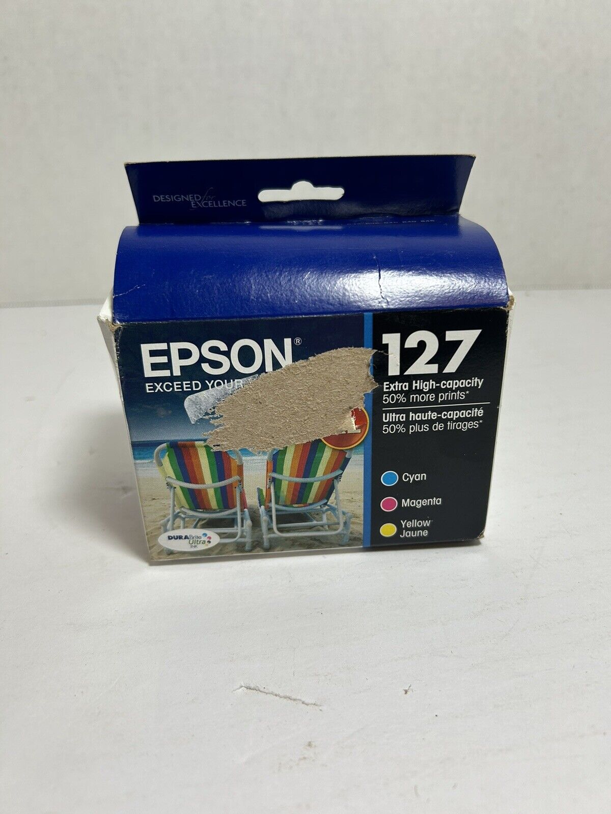 Genuine Epson 127XL 3-Pack Cyan Magenta Yellow T12752 Ink Cartridges - New 01/21