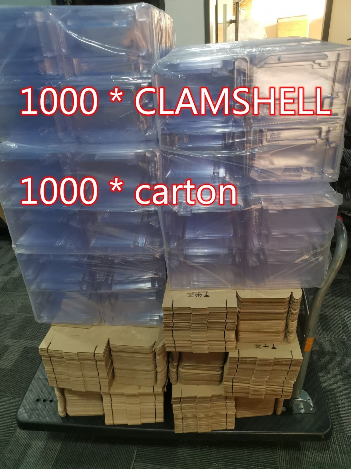 1000 PCS CLEAR PLASTIC CLAMSHELL CASES FOR HBA RAID NETWORK CARDS+1000PCS carton