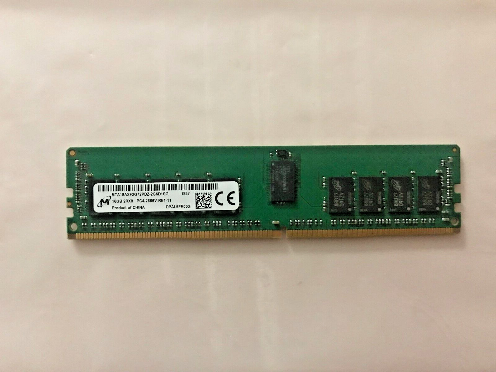 Micron 16GB 2RX8 PC4-2666V MTA18ASF2G72PDZ-2G6D1SG Memory Module
