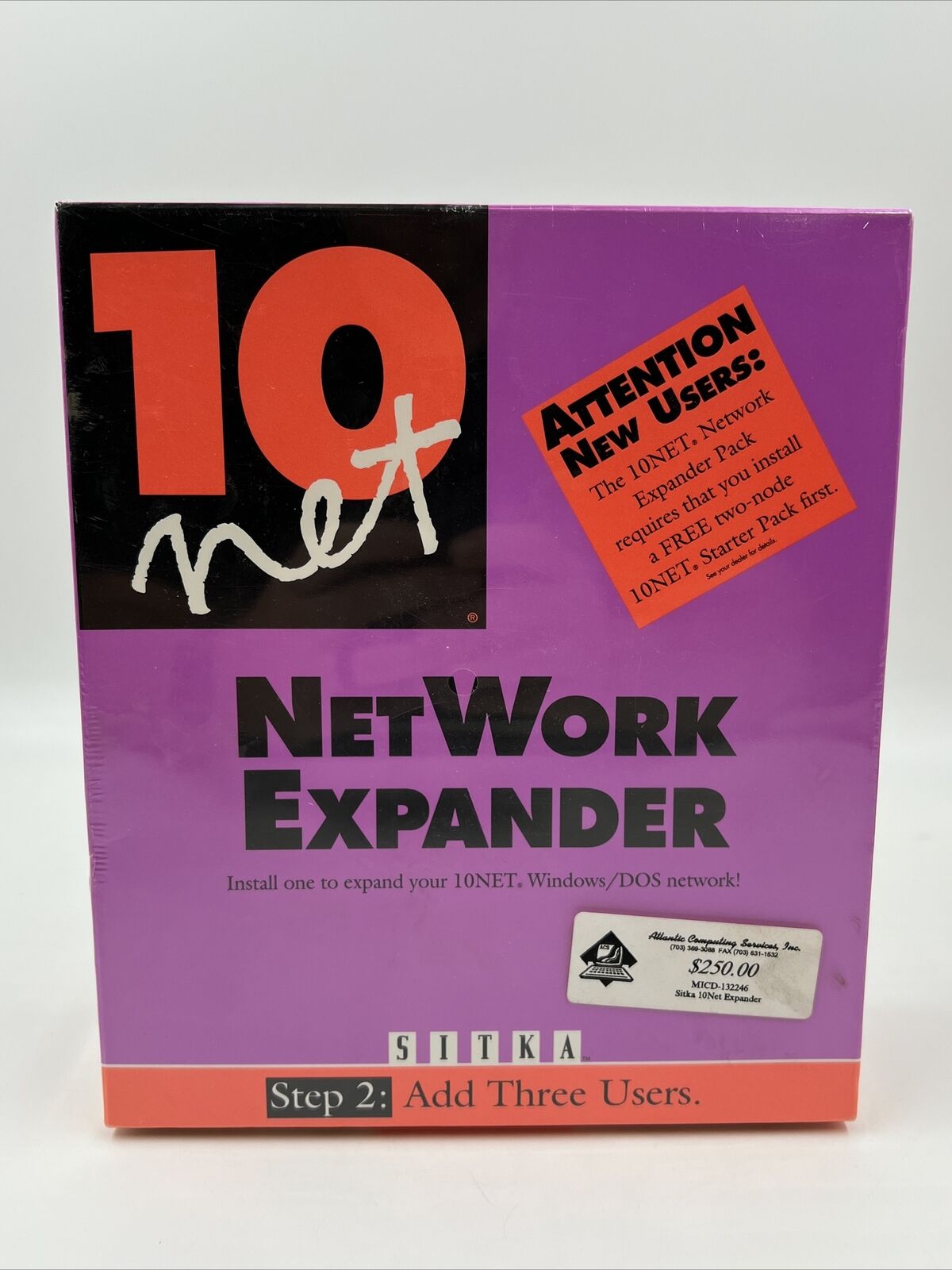Sitka 10 net Network Expander Vintage NOS Computer Software Never Opened 1992