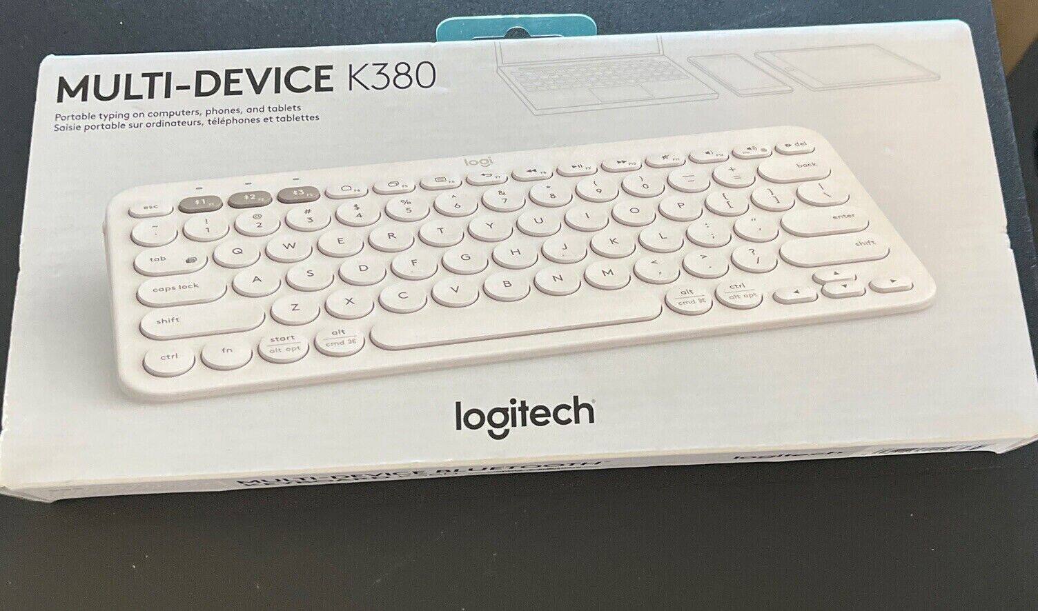 NEW Logitech K380 Multi-Device Wireless Bluetooth Keyboard White Mac PC Android