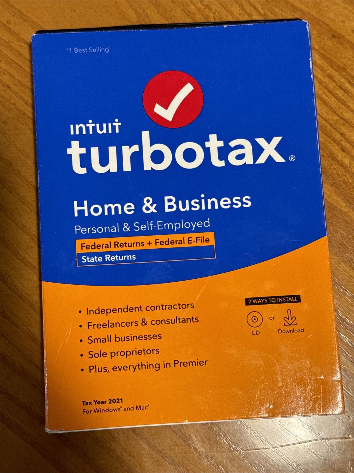 2021 Intuit Turbotax Home & Business 2021 (Damaged Box, Not Sealed, UNUSED)