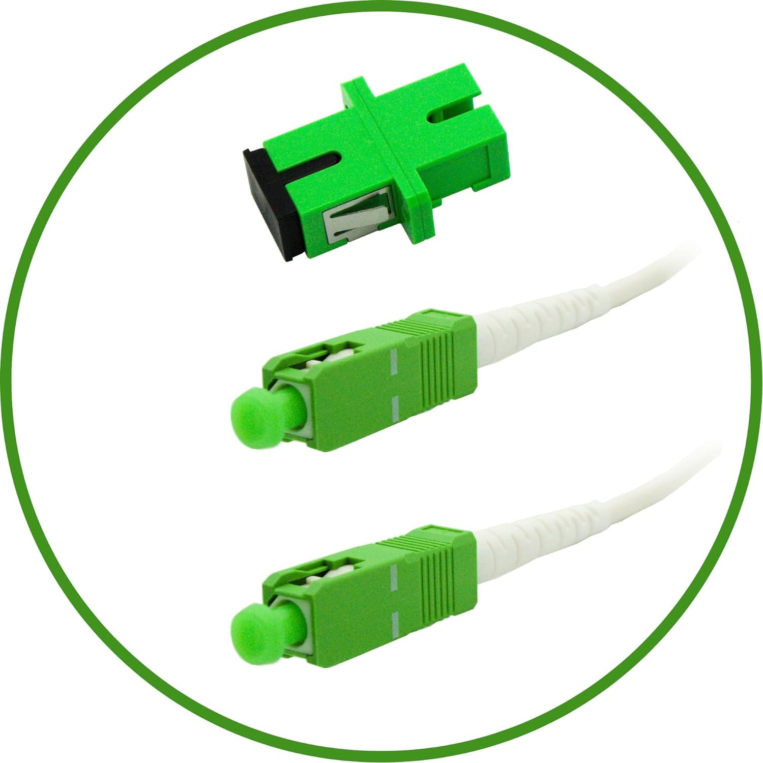 Fibershack - White SC/APC Fiber Optic Internet Cable 65Ft - 20M SCAPC Simplex Si