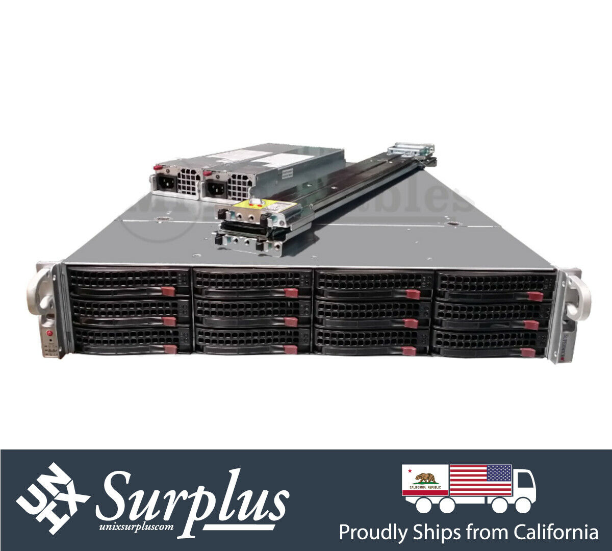 TRUNAS ZFS Server 2U 12 BAY Supermicro X10DRU-i+ 2x E5-2650 V4 256GB RAM SAS3