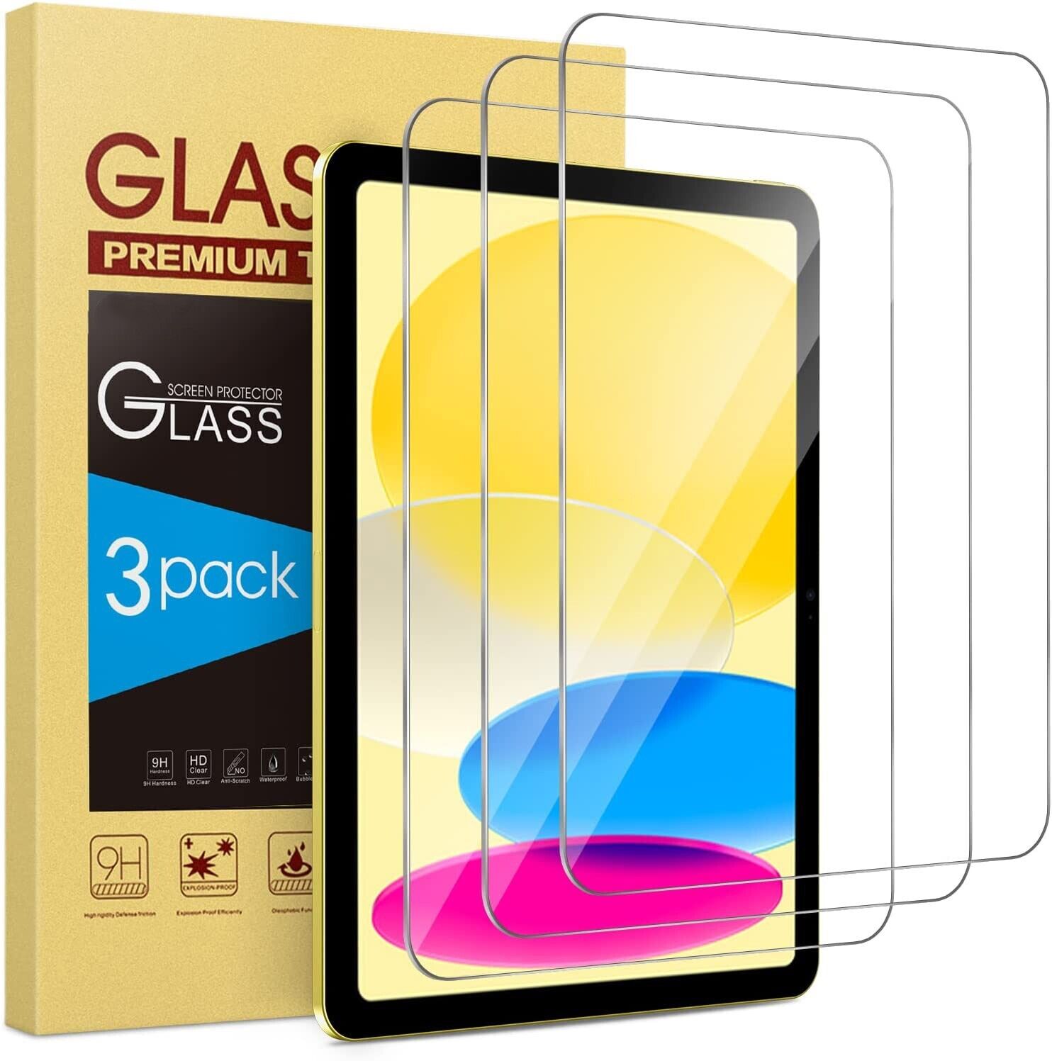 3x For Apple iPad 10th Gen 2022 10.9 inch HD Premium Tempered Screen Protector