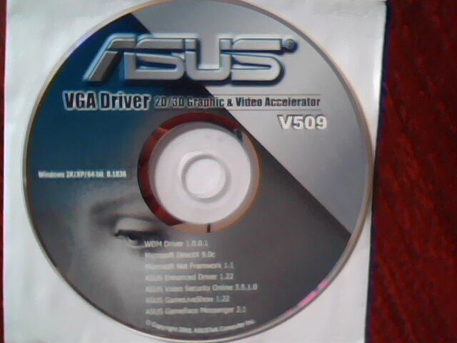 Driver Support CD ASUS VGA Driver V509 2D/3D Graphic Video Accelerator WDM