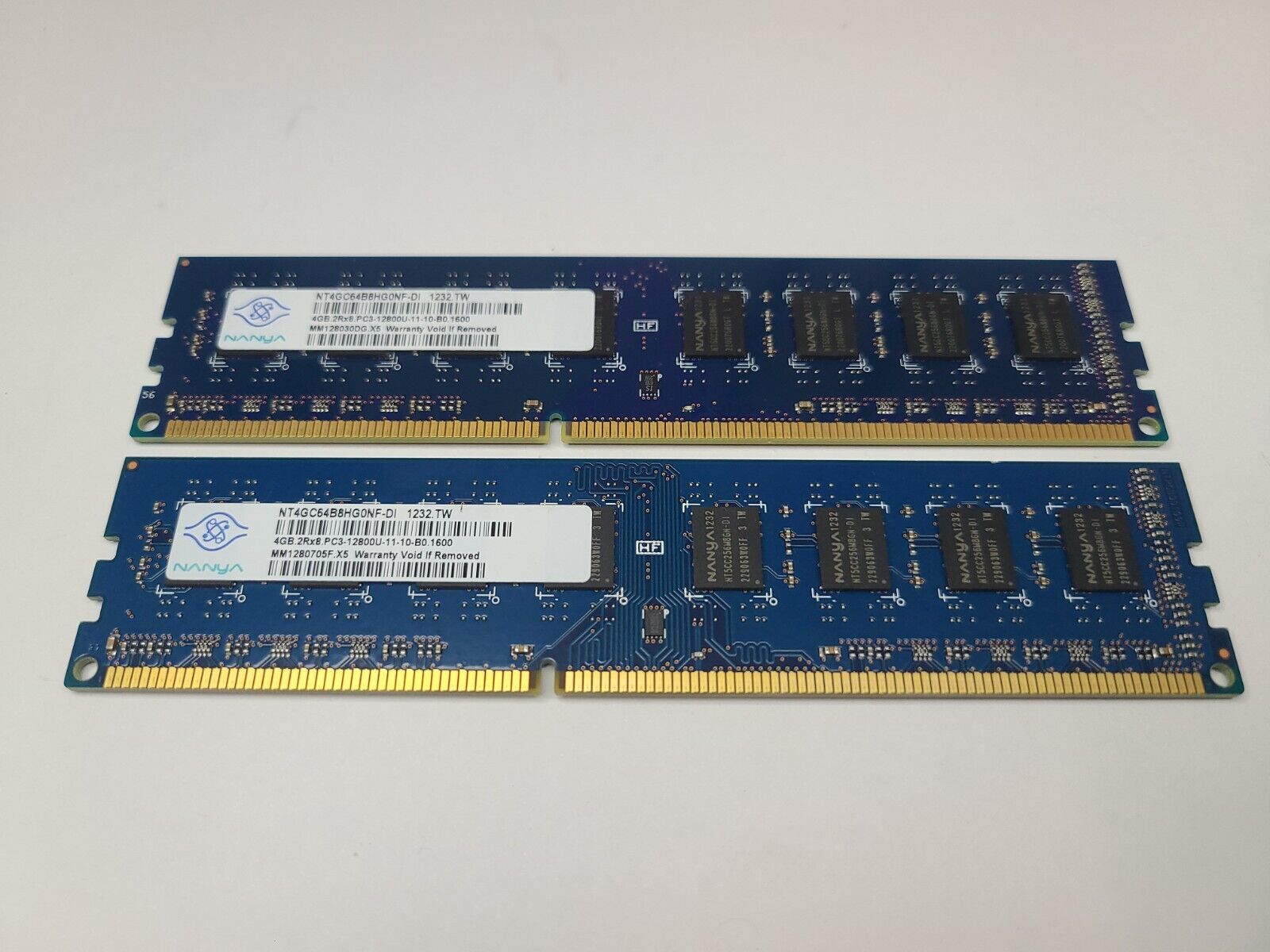 Nanya 8GB (2x4GB) DDR3 1600MHz PC3-12800U Desktop Ram | NT4GC64B8HG0NF-DI |