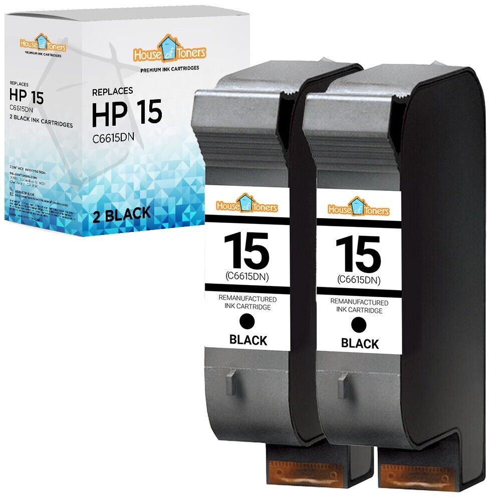 2PK For HP 15 C6615DN Ink Cartridge for Deskjet 840/C 841/C 842/C 843/C