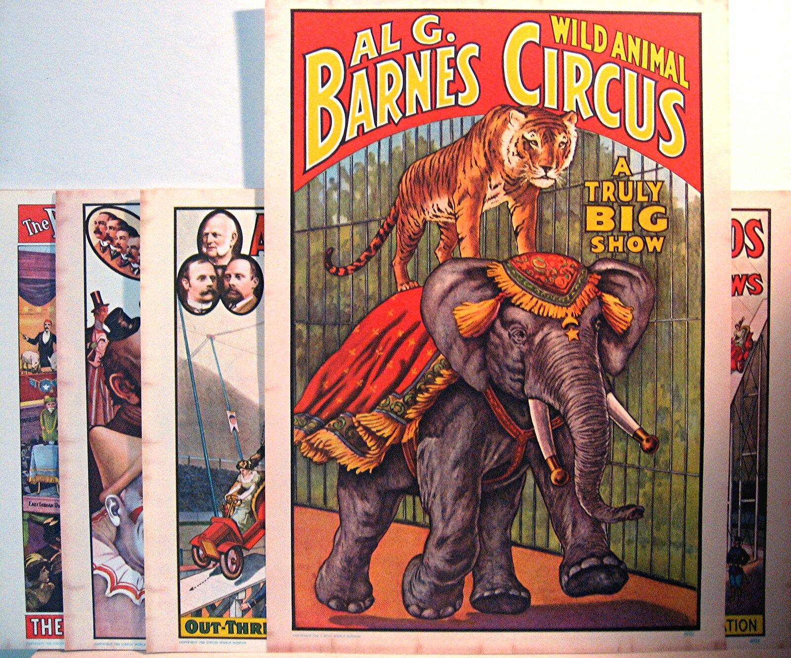 1960 Circus World Museum Poster Set Old Store Stock
