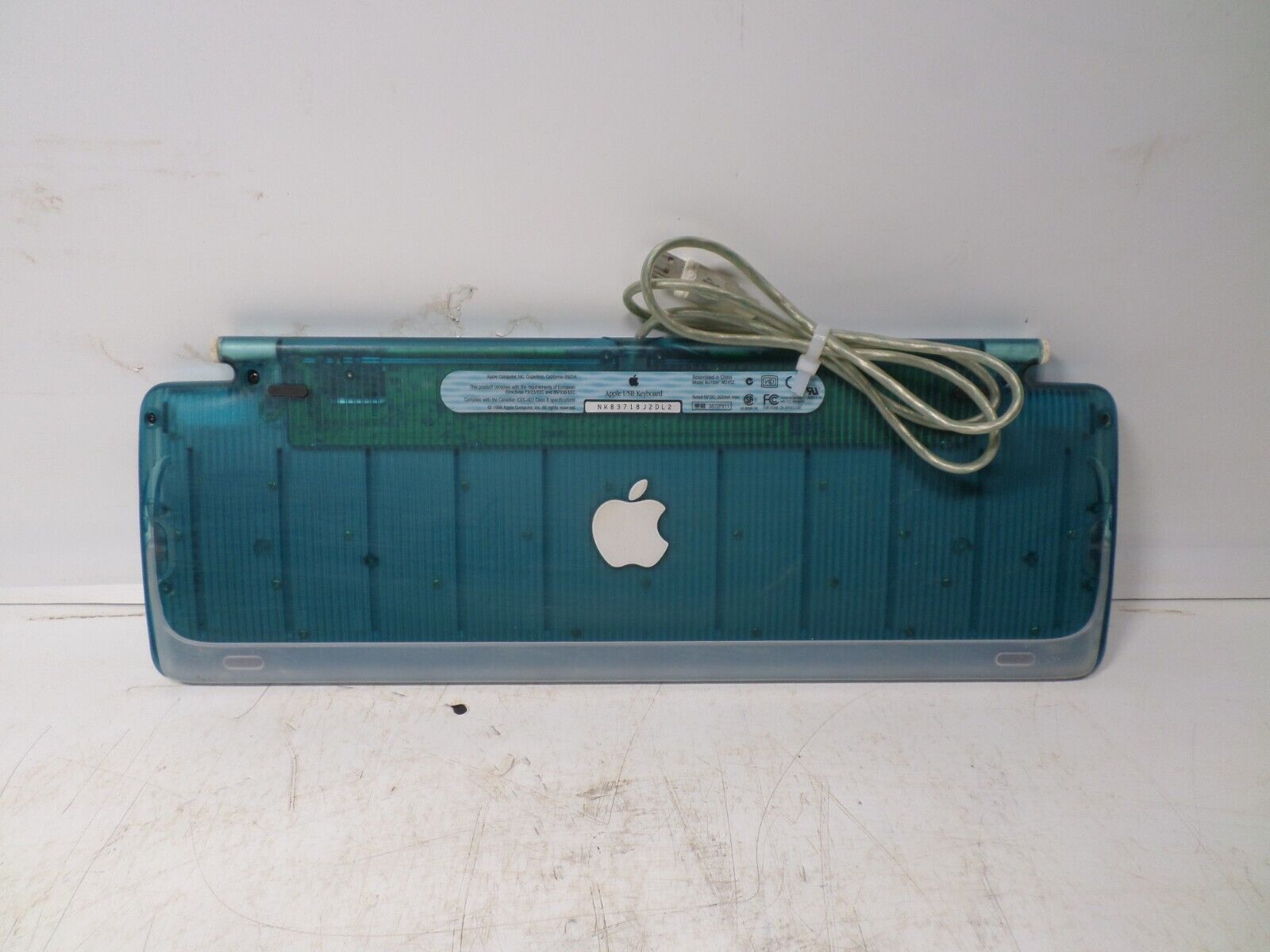 VINTAGE Apple Keyboard 1998 USB iMac Translucent Bondi Blue Model M2452