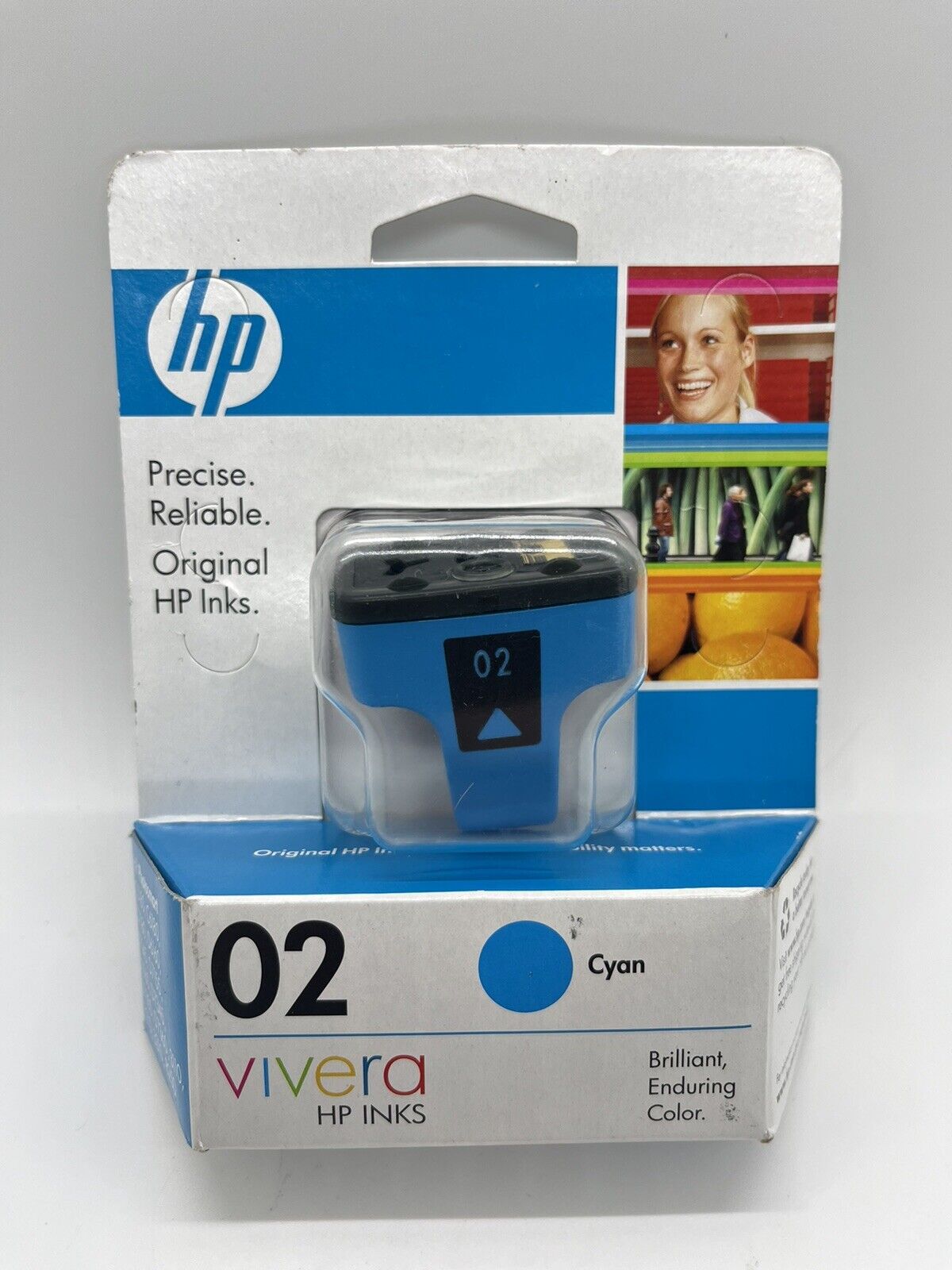 HP Genuine 02  Ink Cyan Cartridge [Brand New] Expired: April 2009