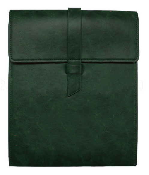 cow Leather file case Folder pocket Messenger bag Briefcase customize green W23