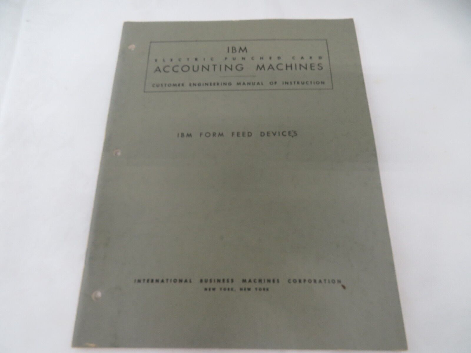 1953 IBM Electrical Punched Card Accounting Machines Customer Engineering Manual