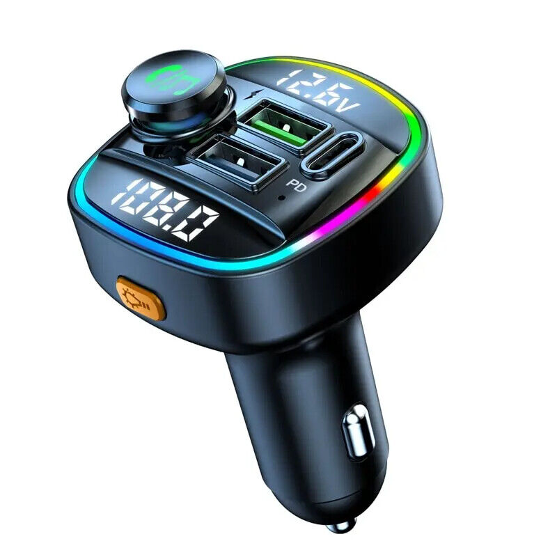 1/2X Bluetooth Car Wireless FM Transmitter Adapter USB PD Charger AUX Hands-Free