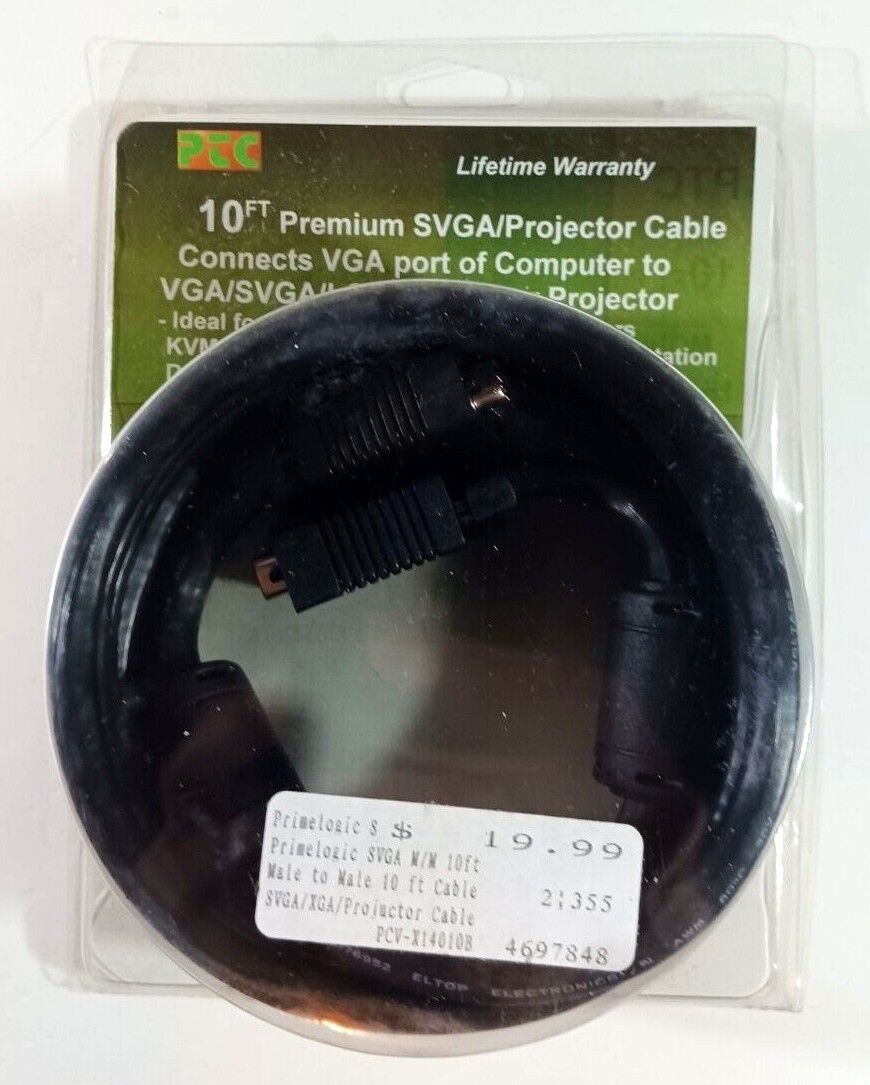 10FT Premium HD15 M/M VGA/SVGA/SXGA for Monitor or Projector Cable