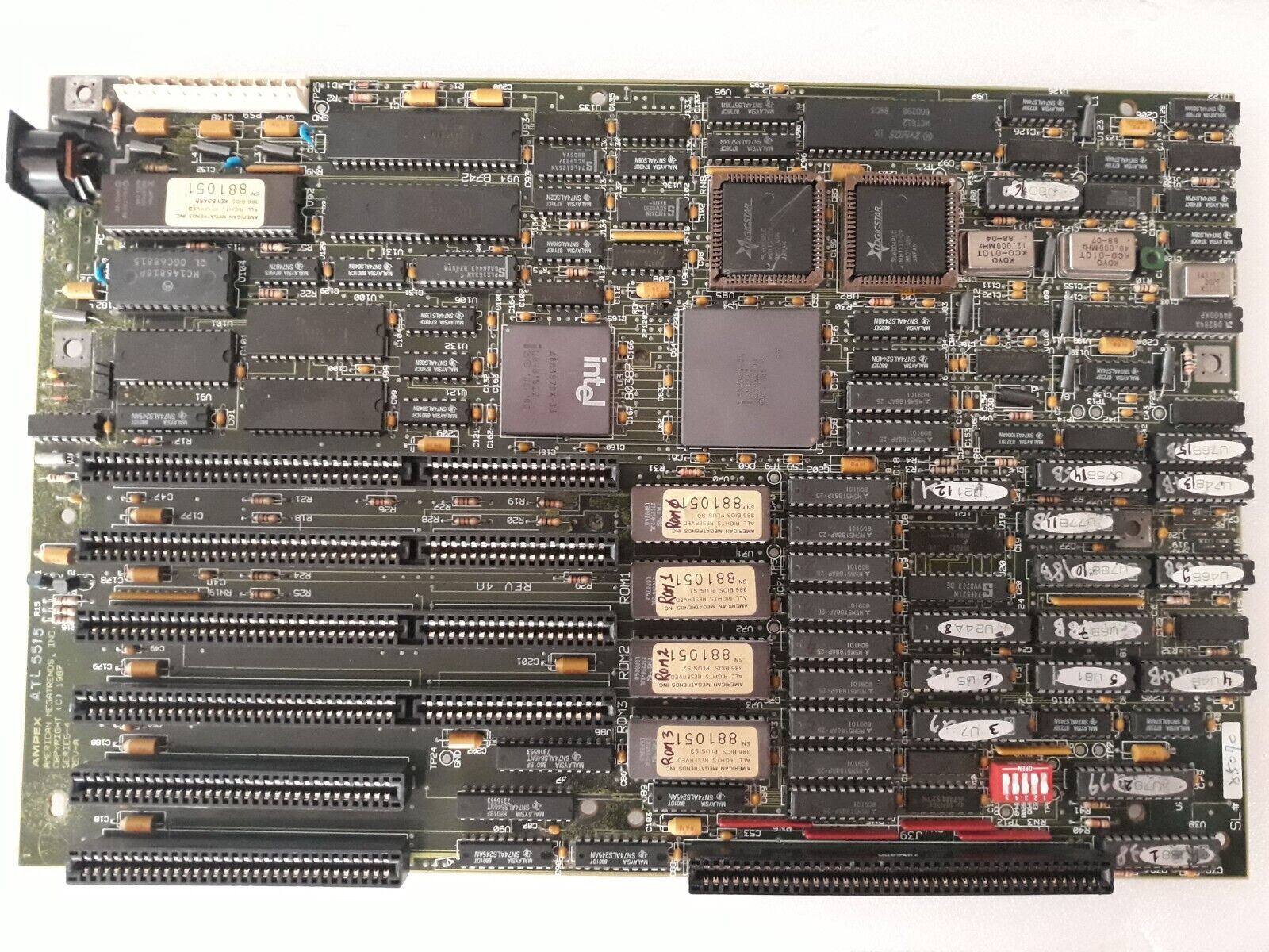 Vintage motherboard AMI 386 & 2 Memory Card ISA