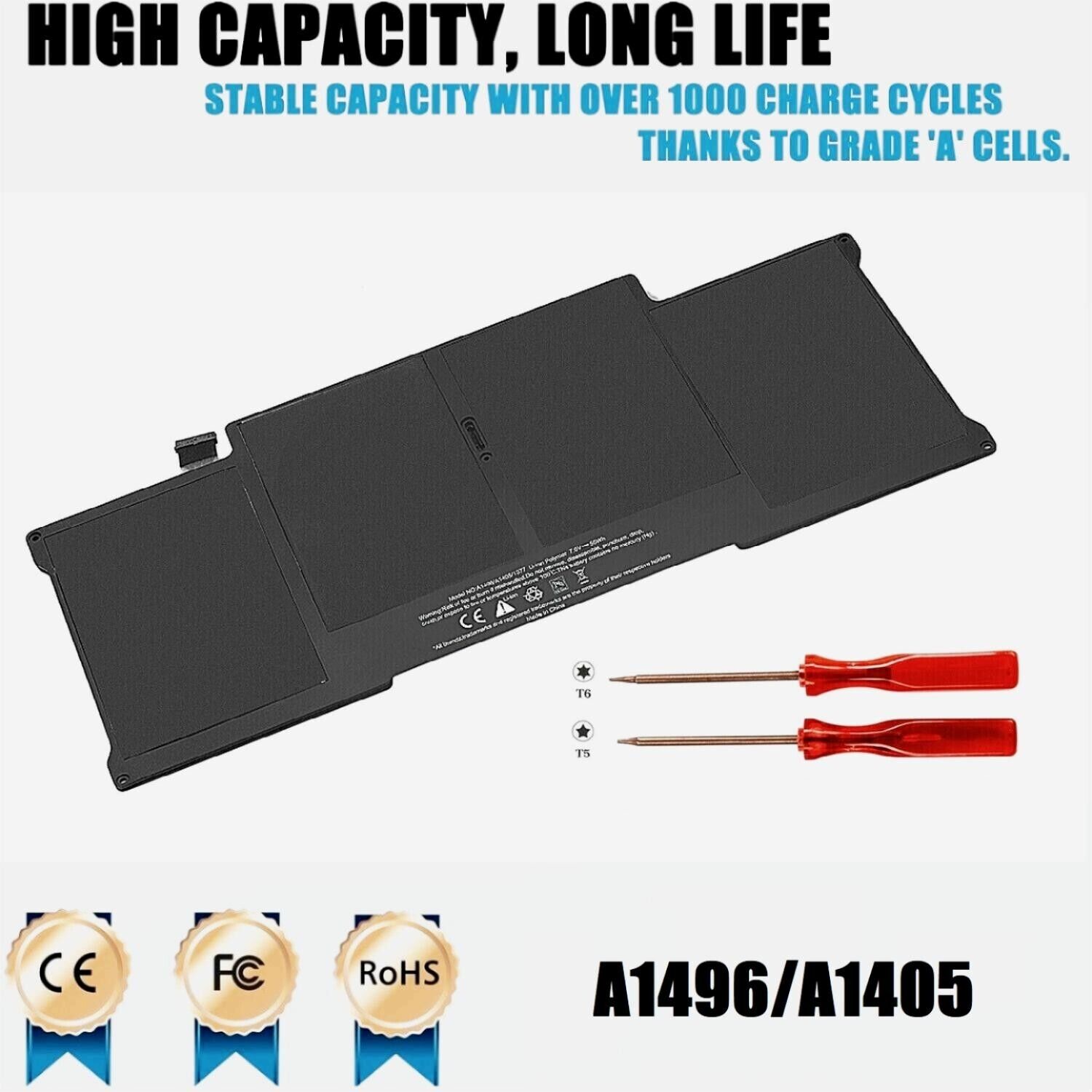 55Wh 🧡A1496 A1405 Battery For Apple Macbook Air 13'' A1466 2013 2014 2015 2017